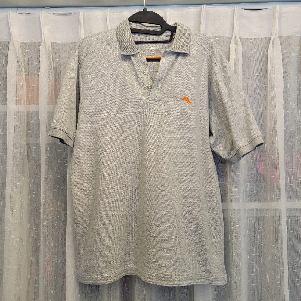 Tommy Bahama Island Zone Men's Gray Polo Supima Shirt Size Small NWOT